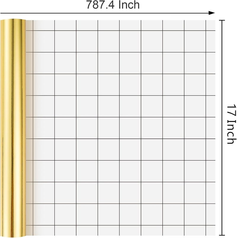 Merture Gold Wrapping Paper Roll - 17 In X 784.4 In (92.6 sqft) Metallic Gold Solid Color Gift Wrap with Grid Cutting Lines for Christmas, Wedding, Birthday, Valentines Day, Mothers Day, Baby Shower - Image 3